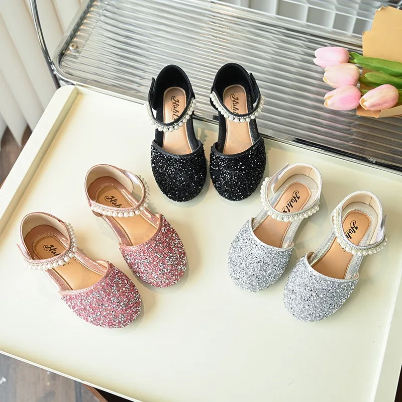 Girls Princess Shoes Pearl Bling Charming Chic Kid's Flat Sandals Solid Colors Sweet Beautiful Party Comfortable Children Shoes
Girls Princess Shoes Pearl Bling Charming Chic Kid's Flat Sandals Solid Colors Sweet Beautiful Party Comfortable Children Shoes