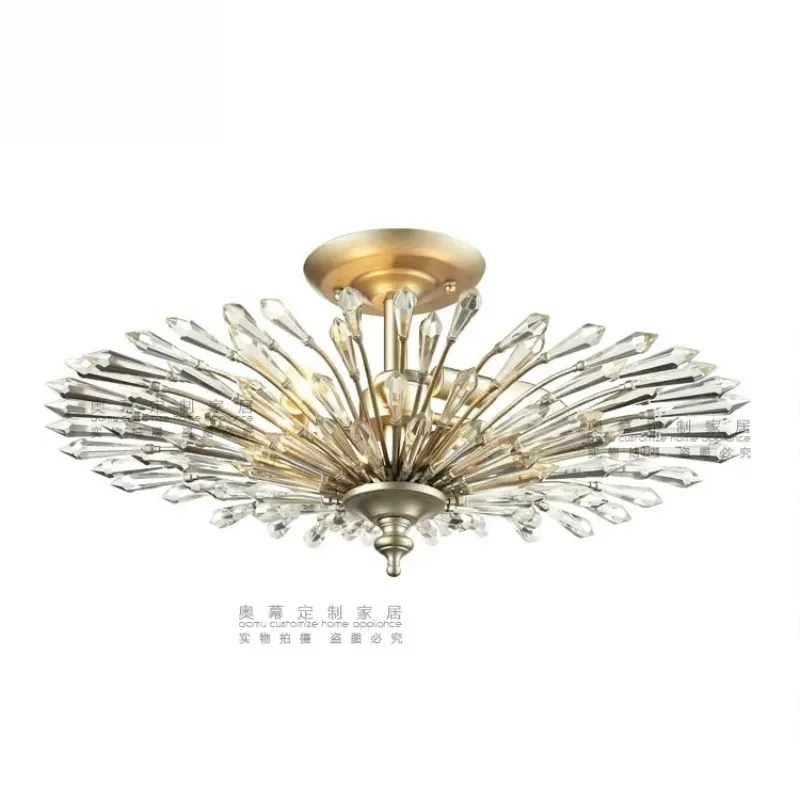 Designer French crystal lamp Small American round living room Dining room Bedroom Cloakroom Model room Metal ceiling lamp
Designer French crystal lamp Small American round living room Dining room Bedroom Cloakroom Model room Metal ceiling lamp