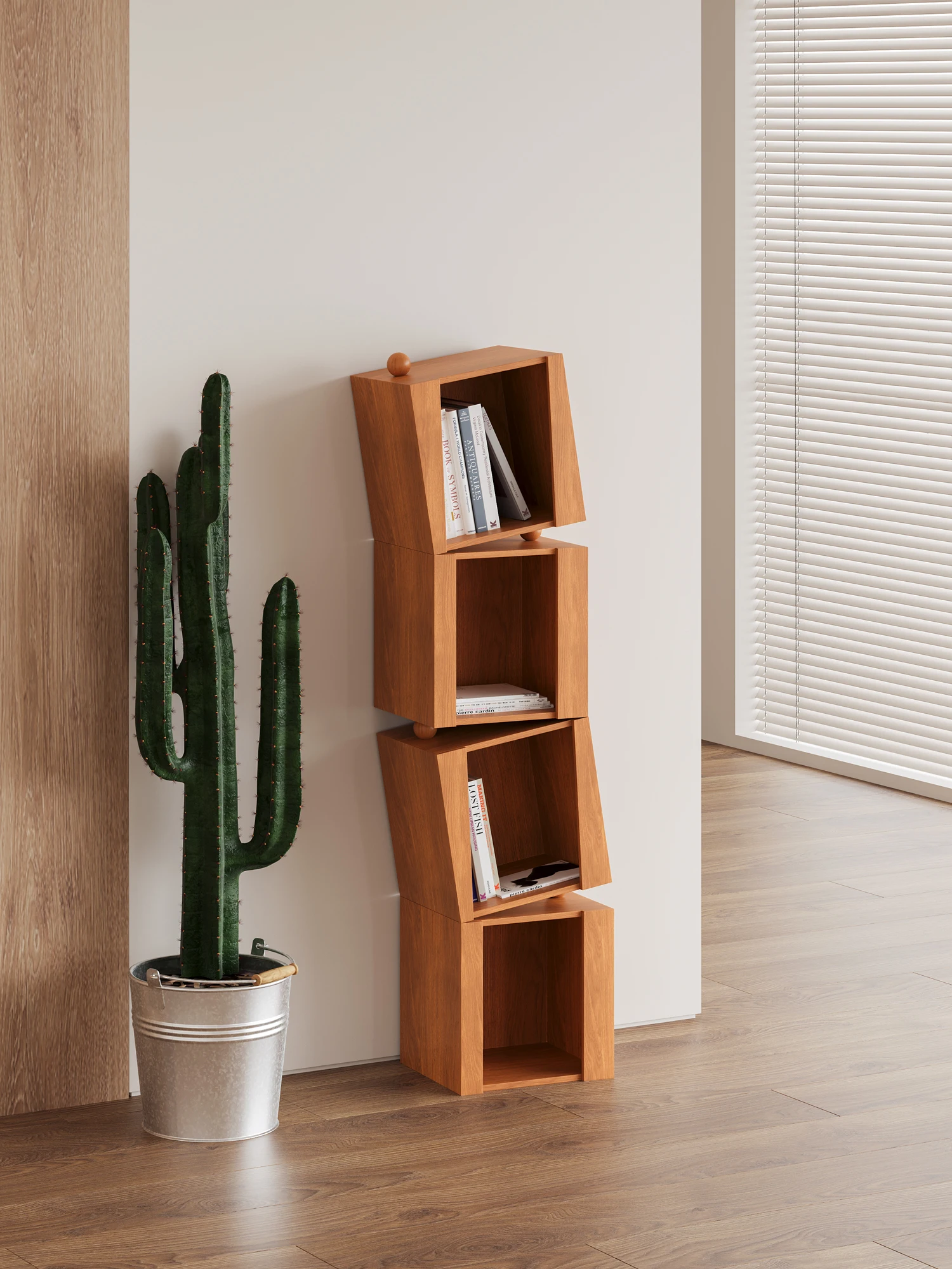 Short-side bookcase shelf shelf with solid wood wall combination at the corner of storage cabinet
Short-side bookcase shelf shelf with solid wood wall combination at the corner of storage cabinet