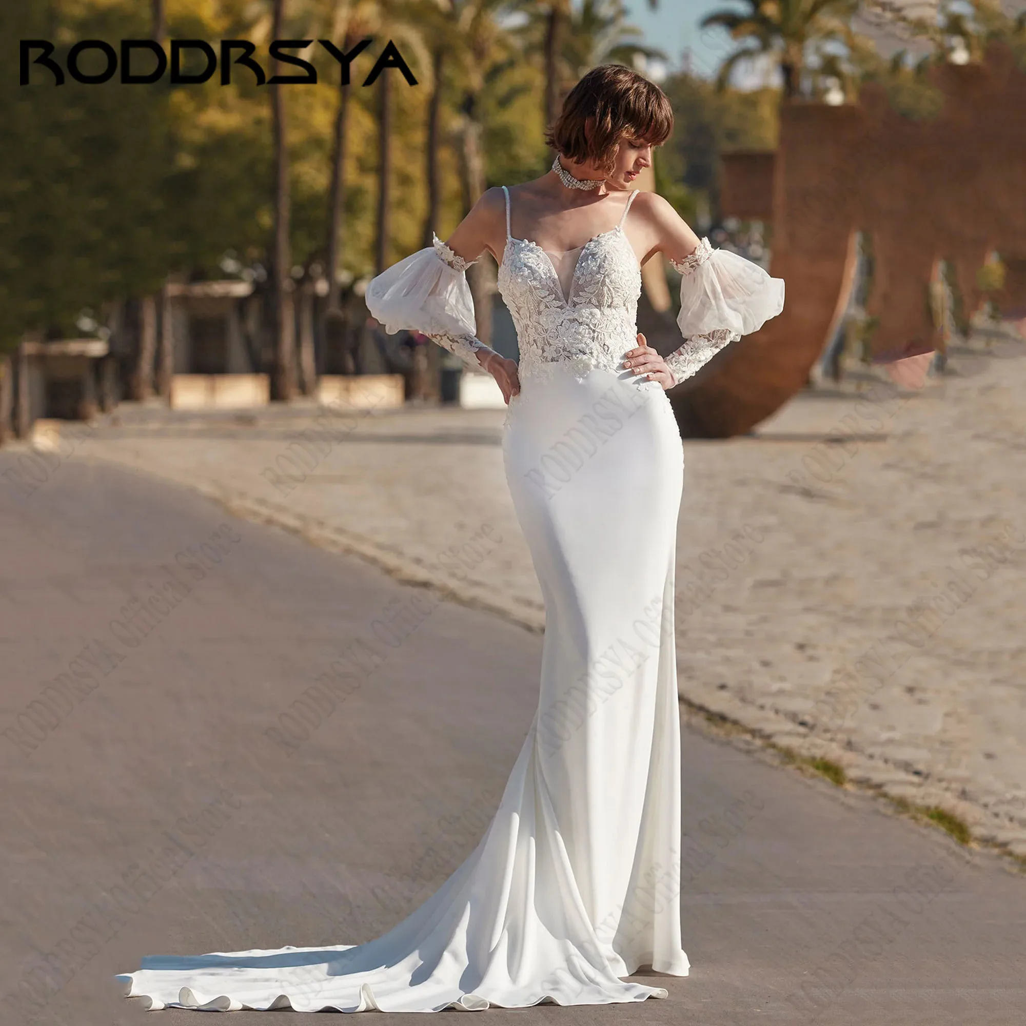 RODDRSYA Mermaid Backless Wedding Dress With Detachable Sleeve V-Neck Bridal Gown Soft Satin Appliques robe de mariée Customized
RODDRSYA Mermaid Backless Wedding Dress With Detachable Sleeve V-Neck Bridal Gown Soft Satin Appliques robe de mariée Customized