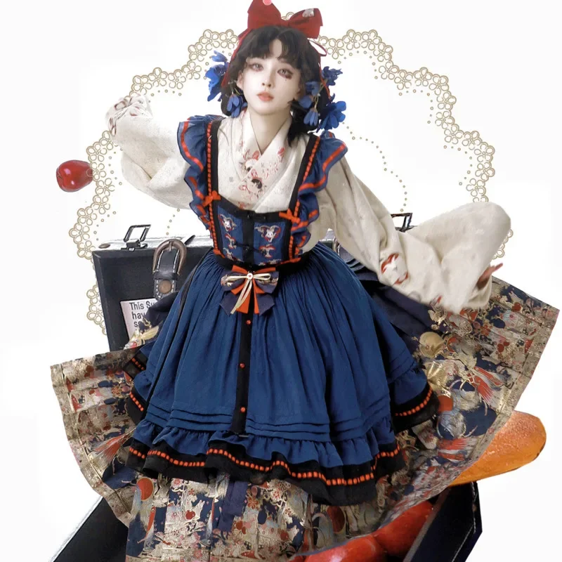Winter Chinese New Year Hanfu Girl Horse Face Skirt Blue Red Moon Rabbit Fashion Lovely Lolita Style Suit Girl Ancient Clothing
Winter Chinese New Year Hanfu Girl Horse Face Skirt Blue Red Moon Rabbit Fashion Lovely Lolita Style Suit Girl Ancient Clothing