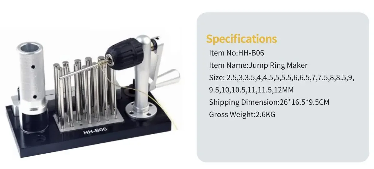 B06 Manual Jump Ring Maker Machine, Stainless Steel Hardness Ring Tool with 20 Mandrel Accessory Jewelry Making Tools
B06 Manual Jump Ring Maker Machine, Stainless Steel Hardness Ring Tool with 20 Mandrel Accessory Jewelry Making Tools