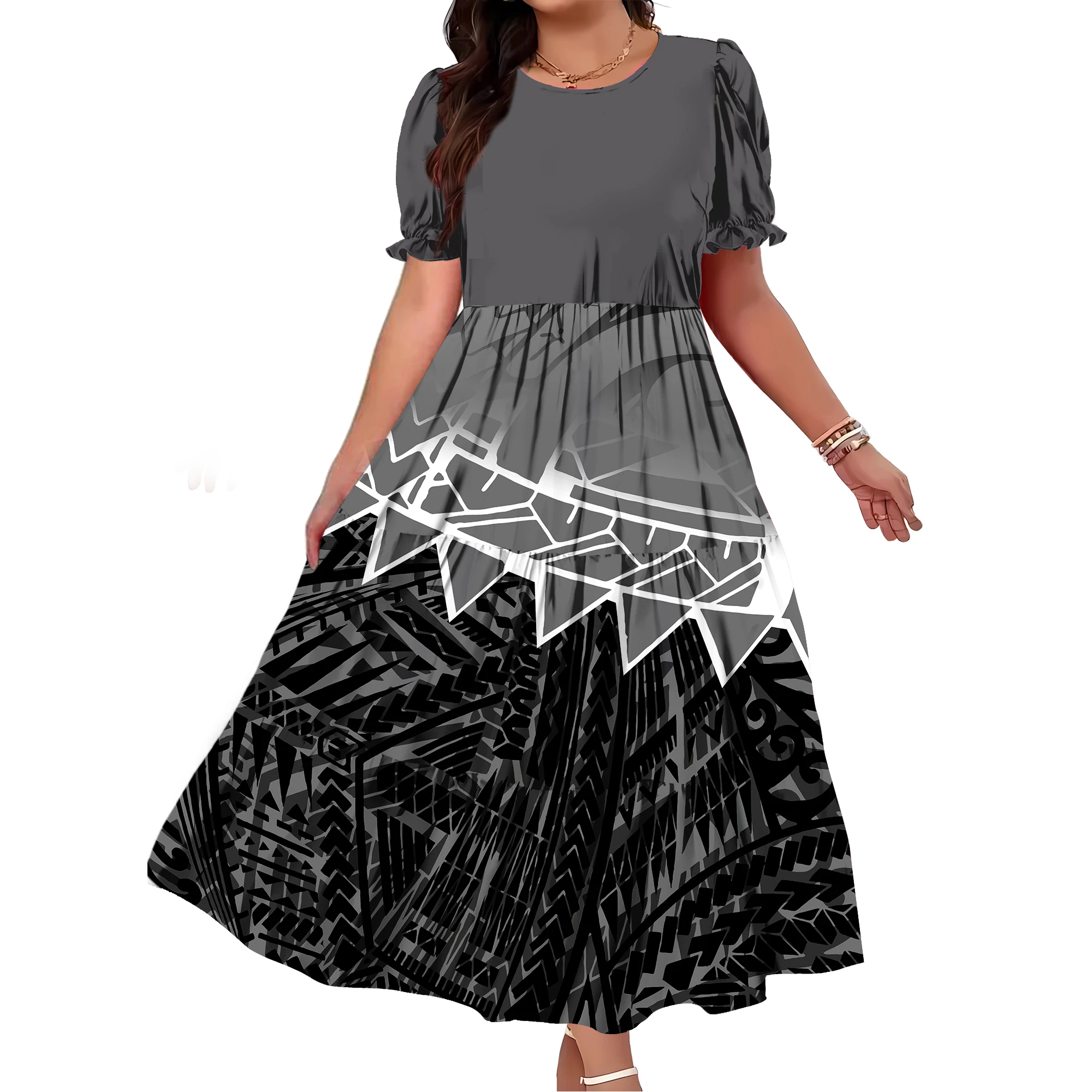 Summer Short-Sleeved Polynesian Tribal Print Pattern Custom-Made High-Quality Fashionable Women'S Clothing
Summer Short-Sleeved Polynesian Tribal Print Pattern Custom-Made High-Quality Fashionable Women'S Clothing