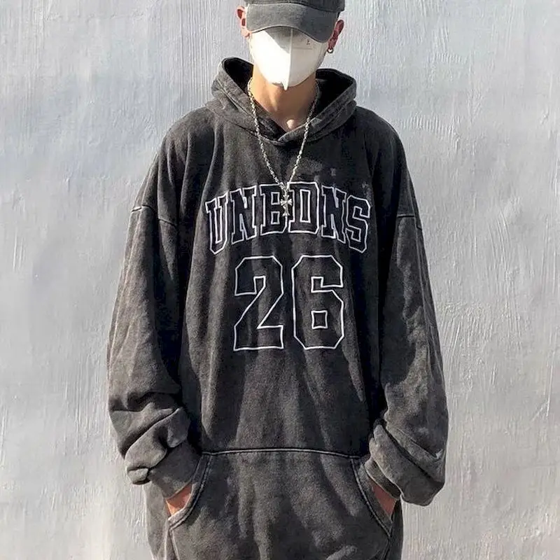 American High Street Hoodies for Men and Women Dark Letter Printed Hooded Sweatshirt Autumn Winter Tops Oversized Niche Hoodie
American High Street Hoodies for Men and Women Dark Letter Printed Hooded Sweatshirt Autumn Winter Tops Oversized Niche Hoodie