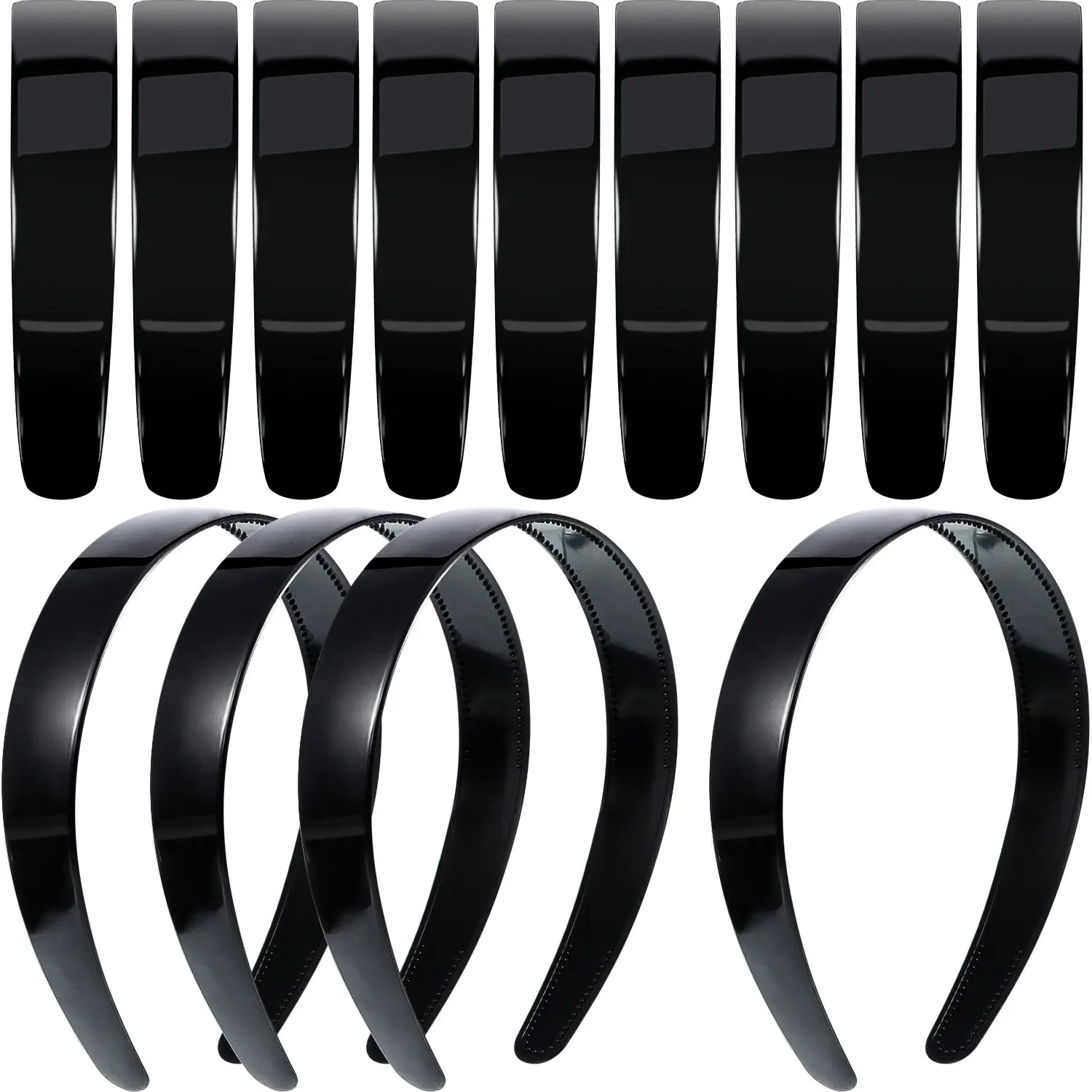 20 Pack 1 Inch Black Plastic Hairbands with Teeth, Plain DIY Headwear for Women, Graduation Halloween Christmas
20 Pack 1 Inch Black Plastic Hairbands with Teeth, Plain DIY Headwear for Women, Graduation Halloween Christmas