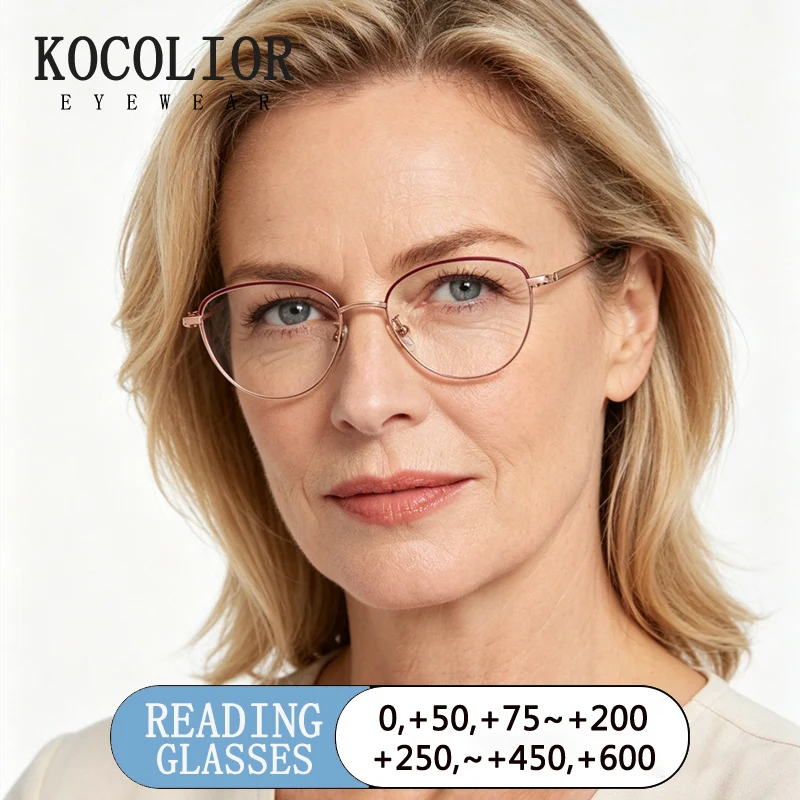 KOCOLIOR Brand Design Women Cat Pure TItanium Small Frame Reading Glasses Hyperopia Anti Blue Ray New Fashion Presbyopic Glasses
KOCOLIOR Brand Design Women Cat Pure TItanium Small Frame Reading Glasses Hyperopia Anti Blue Ray New Fashion Presbyopic Glasses