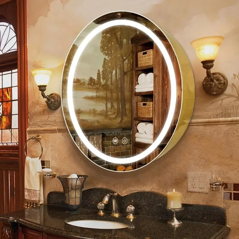 30-Inch Round LED Medicine Cabinet with Lights, Defogger, and Dimmable Illuminated Mirror for Bathroom
30-Inch Round LED Medicine Cabinet with Lights, Defogger, and Dimmable Illuminated Mirror for Bathroom