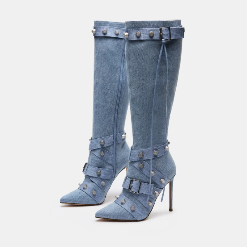 Women's New Pointed Super High Thin Heel Thick Riveted Decorative Side Zipper Personalized Tassel Knee Long Boots
Women's New Pointed Super High Thin Heel Thick Riveted Decorative Side Zipper Personalized Tassel Knee Long Boots