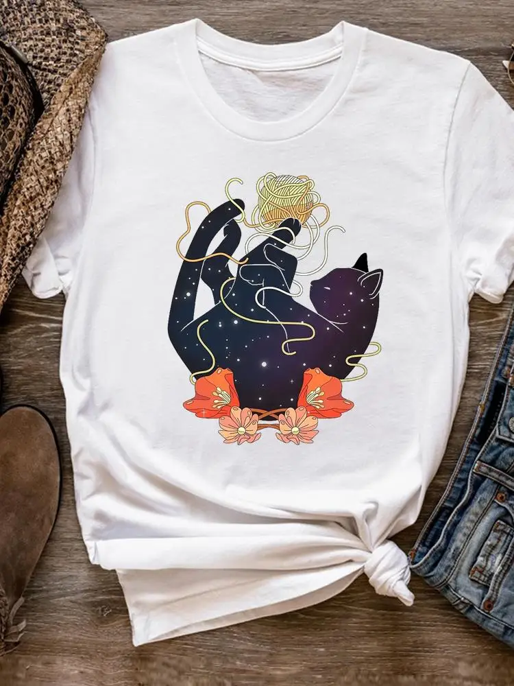 Tee Basic Women Clothes Clothing Print T Shirt Cat Watercolor Style Cute Short Sleeve Summer Top Fashion Graphic T-shirt
Tee Basic Women Clothes Clothing Print T Shirt Cat Watercolor Style Cute Short Sleeve Summer Top Fashion Graphic T-shirt