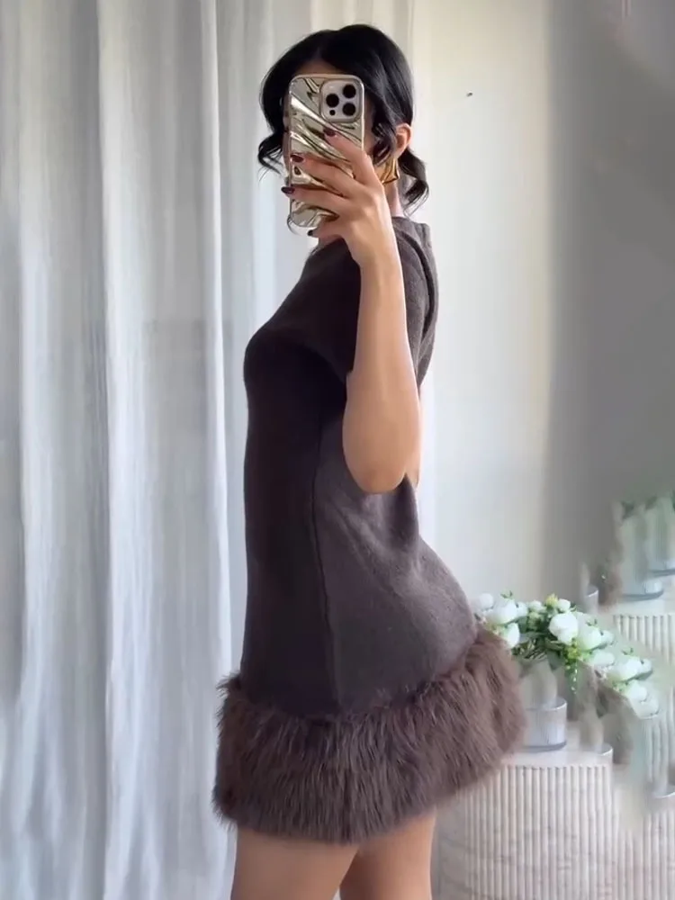 HH Женская новая мода Теплый эффект искусственного меха сращенный Вязаный костюм Свитер с длинными рукавами + круглый вырез с короткими рукавами Вязаный Dre
HH Женская новая мода Теплый эффект искусственного меха сращенный Вязаный костюм Свитер с длинными рукавами + круглый вырез с короткими рукавами Вязаный Dre