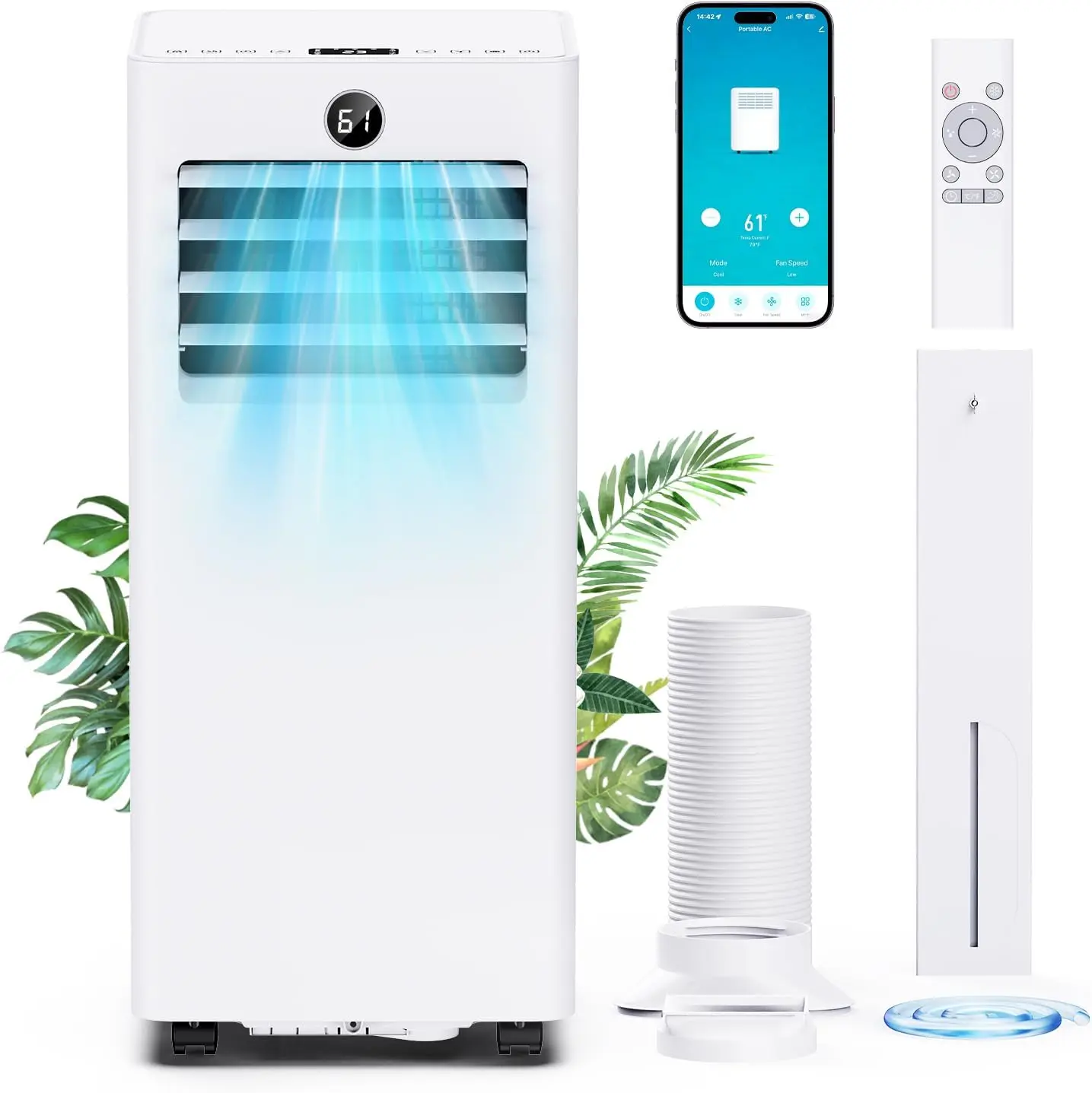 Portable Air Conditioners 8000 BTU, Quiet Air Conditioner with WiFi/App Control, 24H Timer, Dehumidifier, Fan, Cooling, Sleep
Portable Air Conditioners 8000 BTU, Quiet Air Conditioner with WiFi/App Control, 24H Timer, Dehumidifier, Fan, Cooling, Sleep