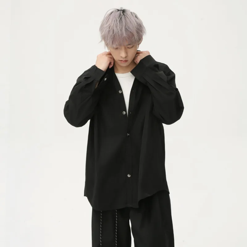 2025 Spring Korean Style Men's Shirts Lapel Solid Color Casual Clothing Single Breasted Long Sleeve Loose Male Tops
2025 Spring Korean Style Men's Shirts Lapel Solid Color Casual Clothing Single Breasted Long Sleeve Loose Male Tops