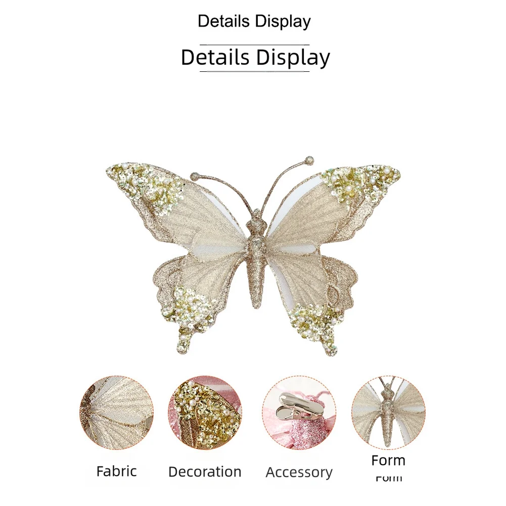 Holiday Decor Butterfly Ornament Christmas Party Dazzling Elements Detailed Wings European Style For Christmas Tree
Holiday Decor Butterfly Ornament Christmas Party Dazzling Elements Detailed Wings European Style For Christmas Tree