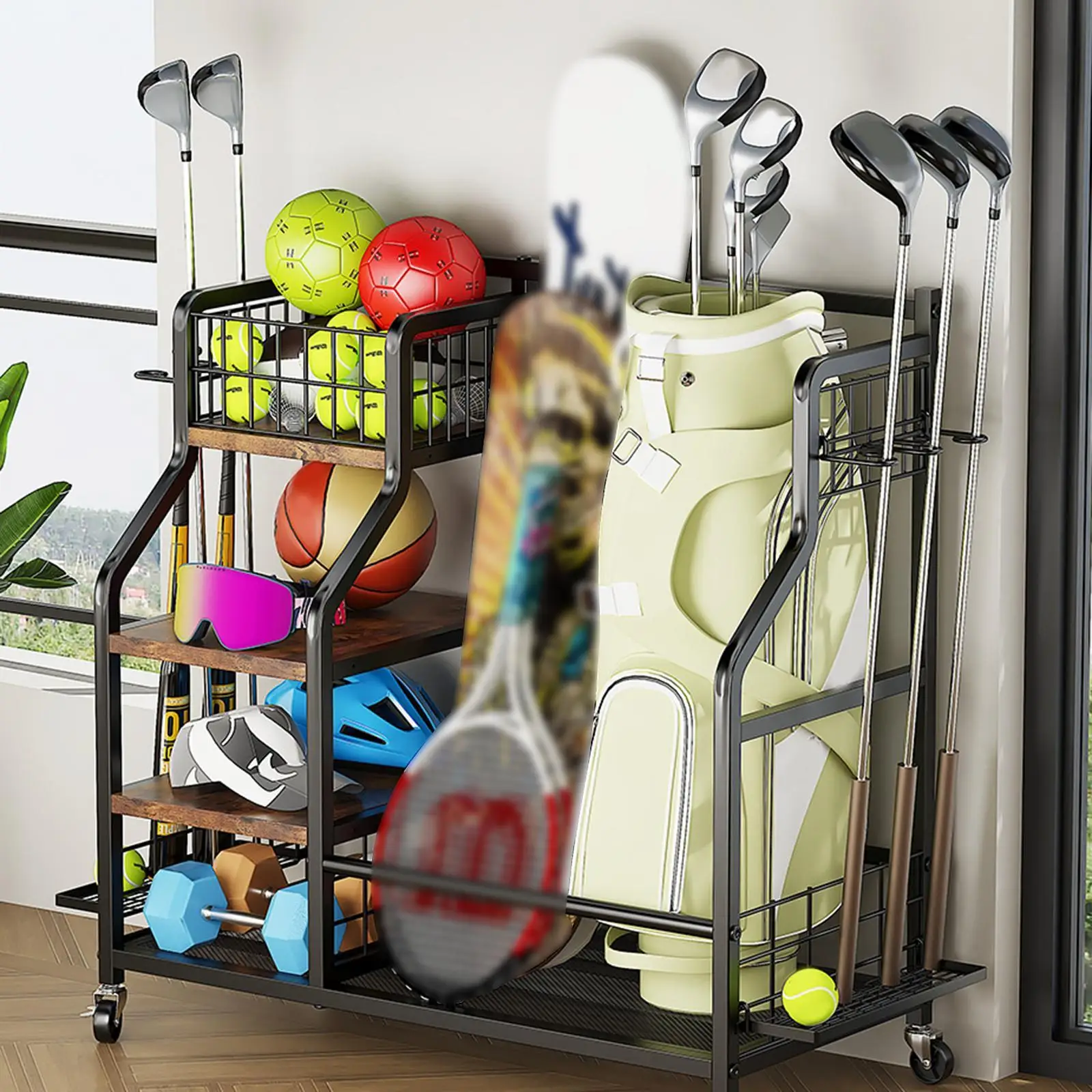 Golf Storage Garage Organizer with Wheels Easy Mobility Golf Bag Storage Stand for Golf Clubs Garage Course Practice Supplies
Golf Storage Garage Organizer with Wheels Easy Mobility Golf Bag Storage Stand for Golf Clubs Garage Course Practice Supplies