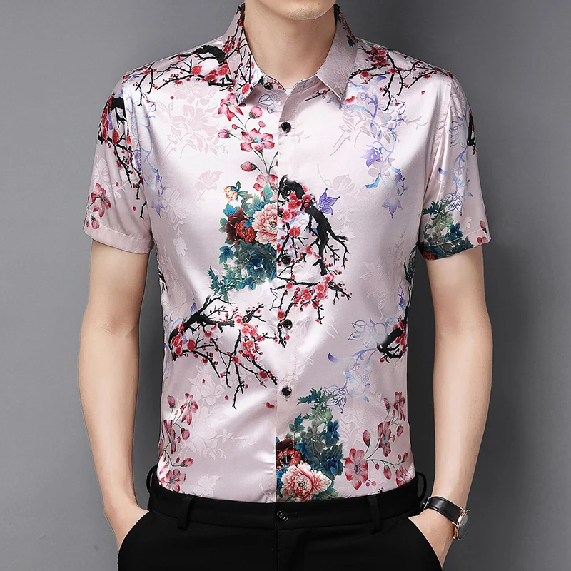 High-End Floral Print Shirts For Men Short Sleeve Fashion Casual Summer Quality Icy Cool Feeling Chinese Style Camisas De Hombre
High-End Floral Print Shirts For Men Short Sleeve Fashion Casual Summer Quality Icy Cool Feeling Chinese Style Camisas De Hombre