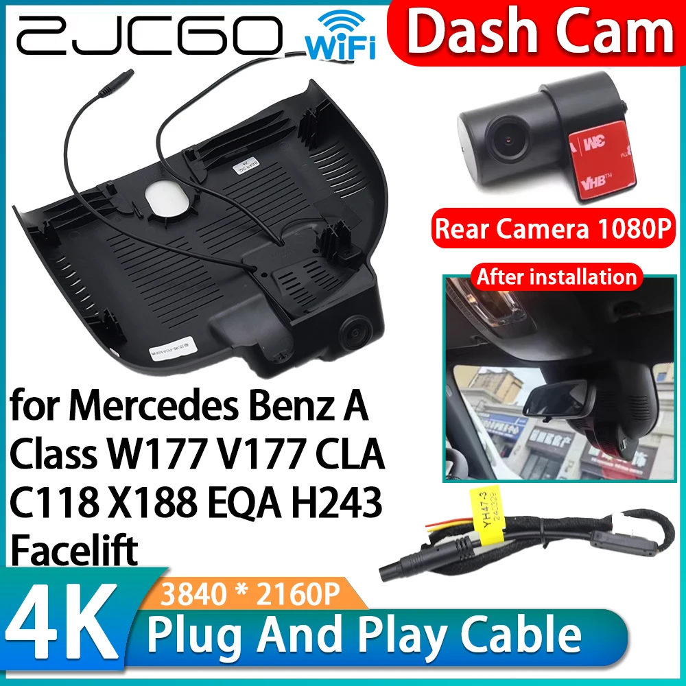 for Mercedes Benz A Class W177 V177 CLA C118 X188 EQA H243 Facelift 4K Wifi DVR Car Video Recorder Dash Cam Front Rear Camera
for Mercedes Benz A Class W177 V177 CLA C118 X188 EQA H243 Facelift 4K Wifi DVR Car Video Recorder Dash Cam Front Rear Camera