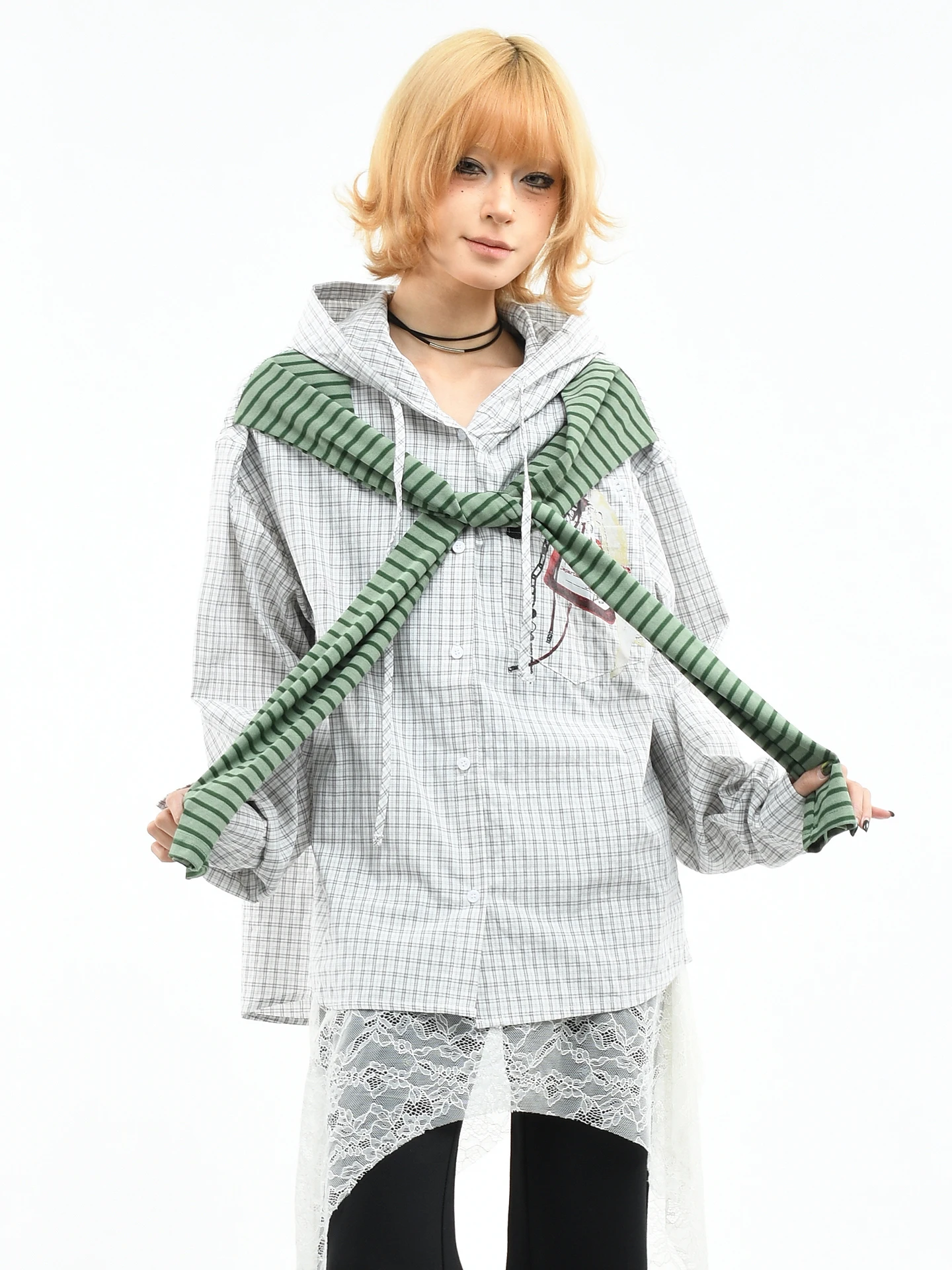 OV Original American Retro Plaid Hooded irt ex Long Sve Spring Faion Fake Two-Piece awl Design Casual Cotton irt
OV Original American Retro Plaid Hooded irt ex Long Sve Spring Faion Fake Two-Piece awl Design Casual Cotton irt