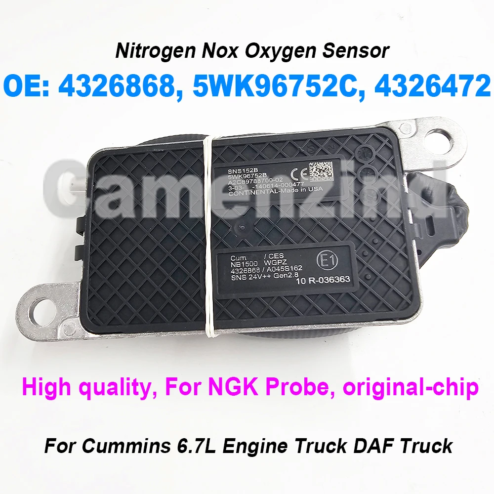 For Cummins 6.7L Engine Truck DAF Truck 4326868 5WK96752C 4326472 4326868RX 4326869 For NGK Probe Nitrogen Oxygen NOX Sensor
For Cummins 6.7L Engine Truck DAF Truck 4326868 5WK96752C 4326472 4326868RX 4326869 For NGK Probe Nitrogen Oxygen NOX Sensor