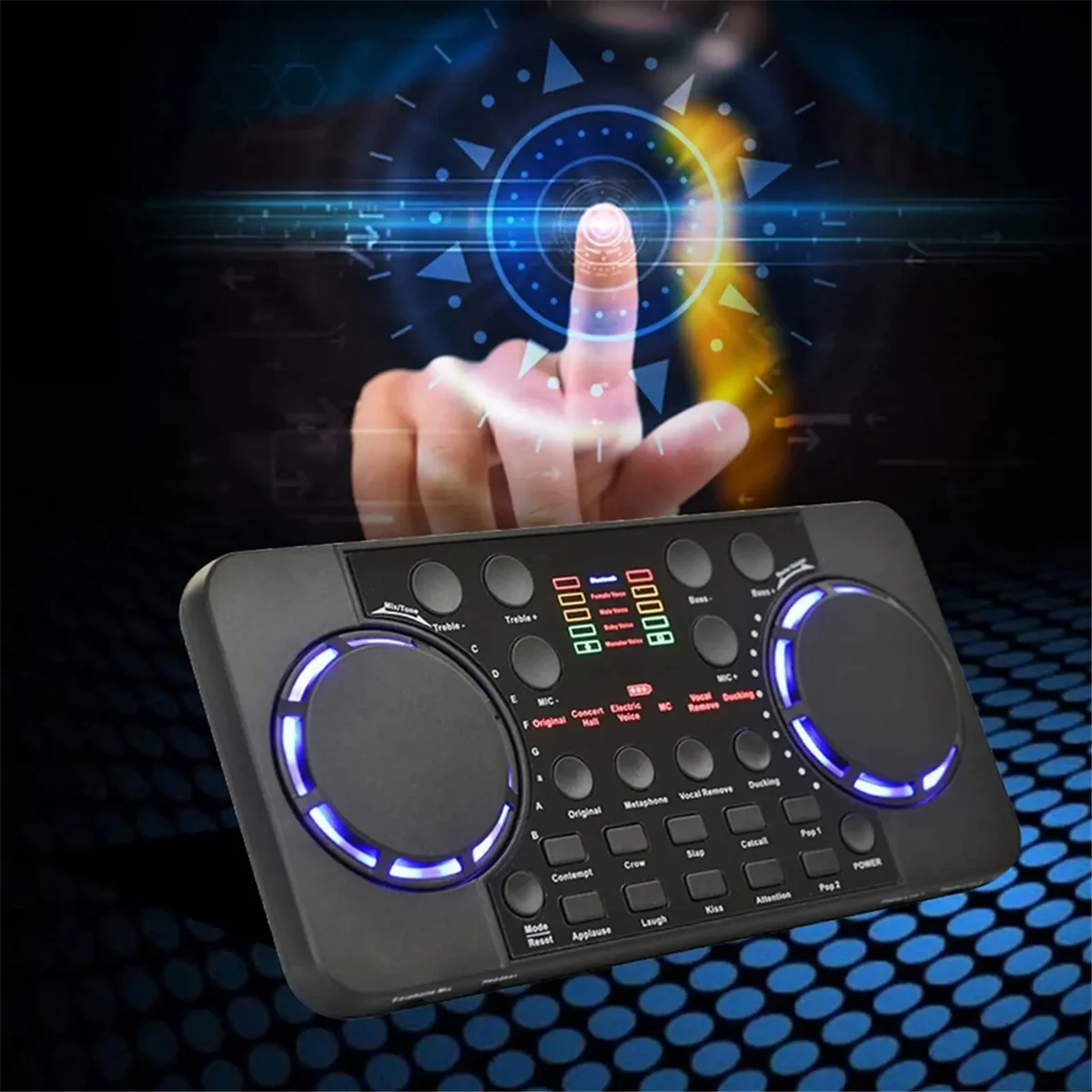 Звуковая карта V300 Pro, Bluetooth-совместимый аудиоинтерфейс, микшер, DJ, консоль с цифровым эффектом и шумоподавлением, USB-запись Vogue
Звуковая карта V300 Pro, Bluetooth-совместимый аудиоинтерфейс, микшер, DJ, консоль с цифровым эффектом и шумоподавлением, USB-запись Vogue