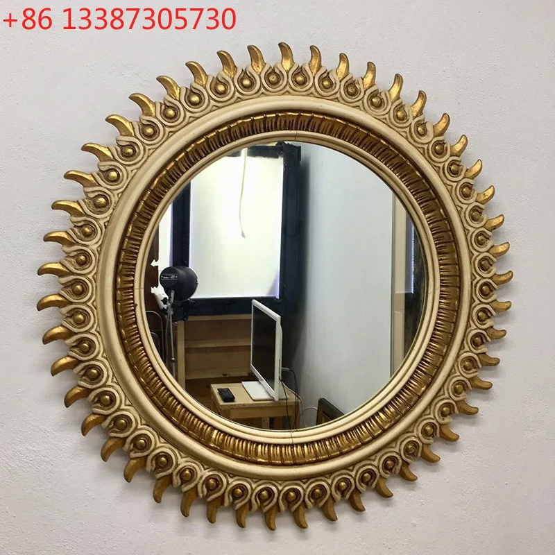 Palace entrance carved mirror living room fireplace mirror round American storefront decorative mirror
Palace entrance carved mirror living room fireplace mirror round American storefront decorative mirror