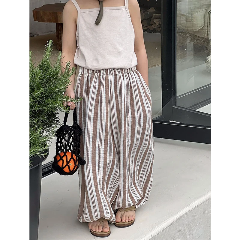Boys And Girls Cotton Double Gauze Striped Trousers Spring Summer New Casual Loose Elastic Waist Breathable Kids Lantern Pants
Boys And Girls Cotton Double Gauze Striped Trousers Spring Summer New Casual Loose Elastic Waist Breathable Kids Lantern Pants