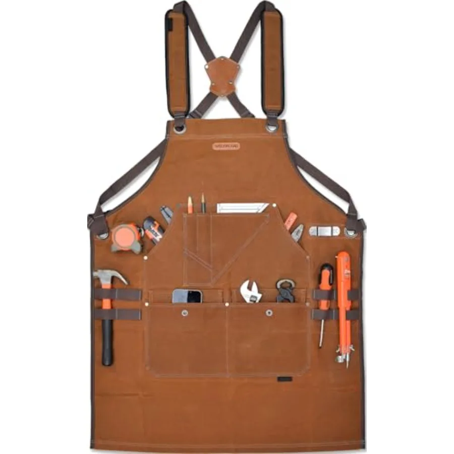 16-Pockets Waxed-Canvas Tool Apron, Heavy-Duty Woodwork Aprons, Fully-Adjustable Carpenter Apron, 34" x 27" Blacksmith Woodwork
16-Pockets Waxed-Canvas Tool Apron, Heavy-Duty Woodwork Aprons, Fully-Adjustable Carpenter Apron, 34" x 27" Blacksmith Woodwork