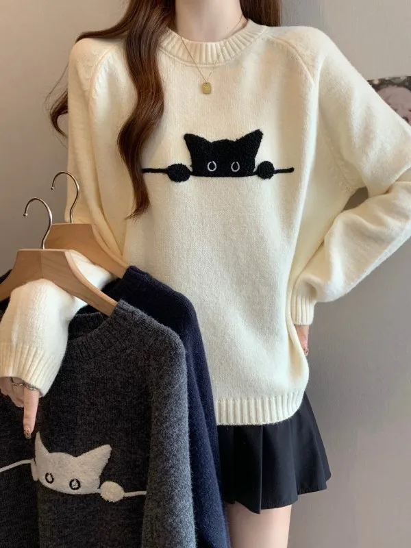 Cute Embroidery Knitted Sweater Loose Fit Overhead Flower Pattern Women's Faion Autumn Winter Top Polyester Fiber Long ...
Cute Embroidery Knitted Sweater Loose Fit Overhead Flower Pattern Women's Faion Autumn Winter Top Polyester Fiber Long ...