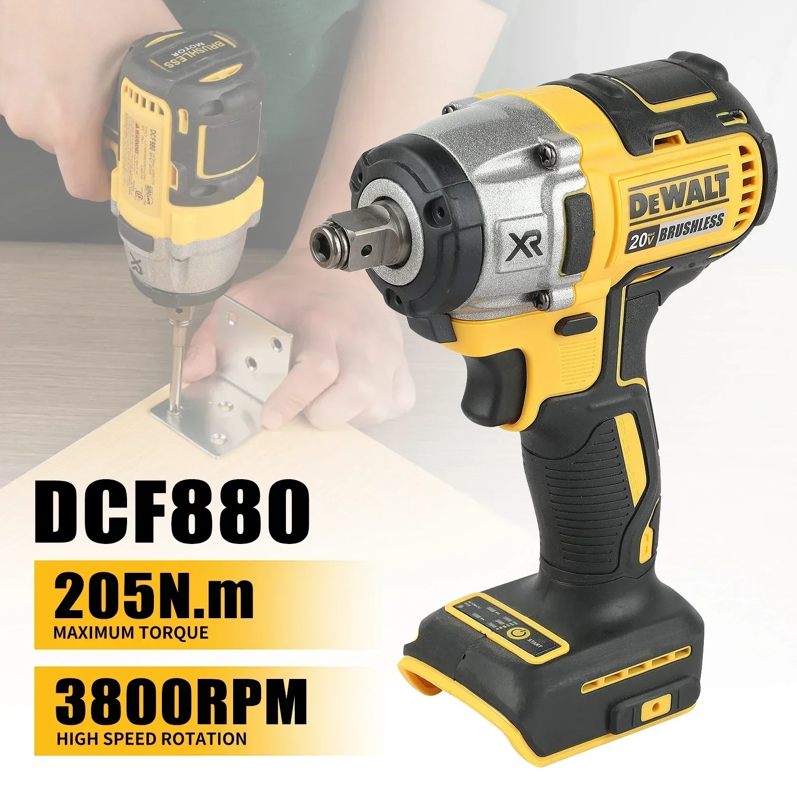 Dewalt DCF880 20 В, оригинальная литиевая аккумуляторная батарея 2300 об/мин, электрический гаечный ключ, мощный инструмент, электрическая отвертка, аккумуляторная дрель
Dewalt DCF880 20 В, оригинальная литиевая аккумуляторная батарея 2300 об/мин, электрический гаечный ключ, мощный инструмент, электрическая отвертка, аккумуляторная дрель