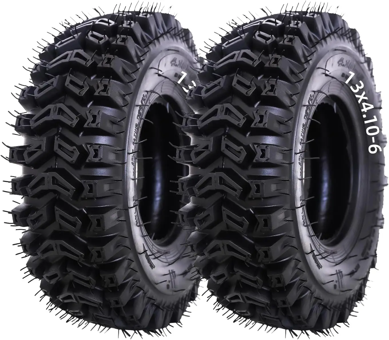 13x4.10-6 Tubeless Tires, 4Ply Pneumatic, ATV/UTV Snow Hog Lawn Mower Tires for Go Kart Farm Equipment, Set of 2
13x4.10-6 Tubeless Tires, 4Ply Pneumatic, ATV/UTV Snow Hog Lawn Mower Tires for Go Kart Farm Equipment, Set of 2