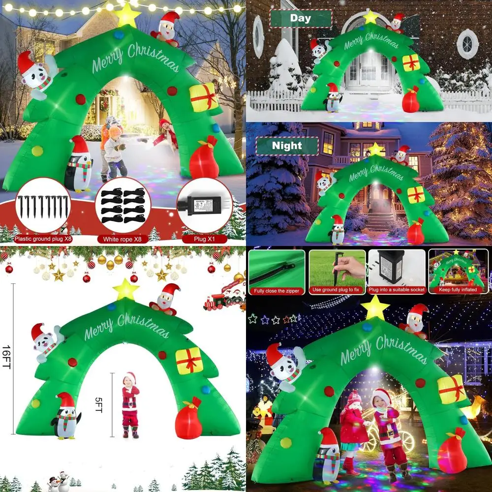 LED-Illuminated 16-Foot Christmas Tree Arch for Holiday Lawn and Patio Decor
LED-Illuminated 16-Foot Christmas Tree Arch for Holiday Lawn and Patio Decor
