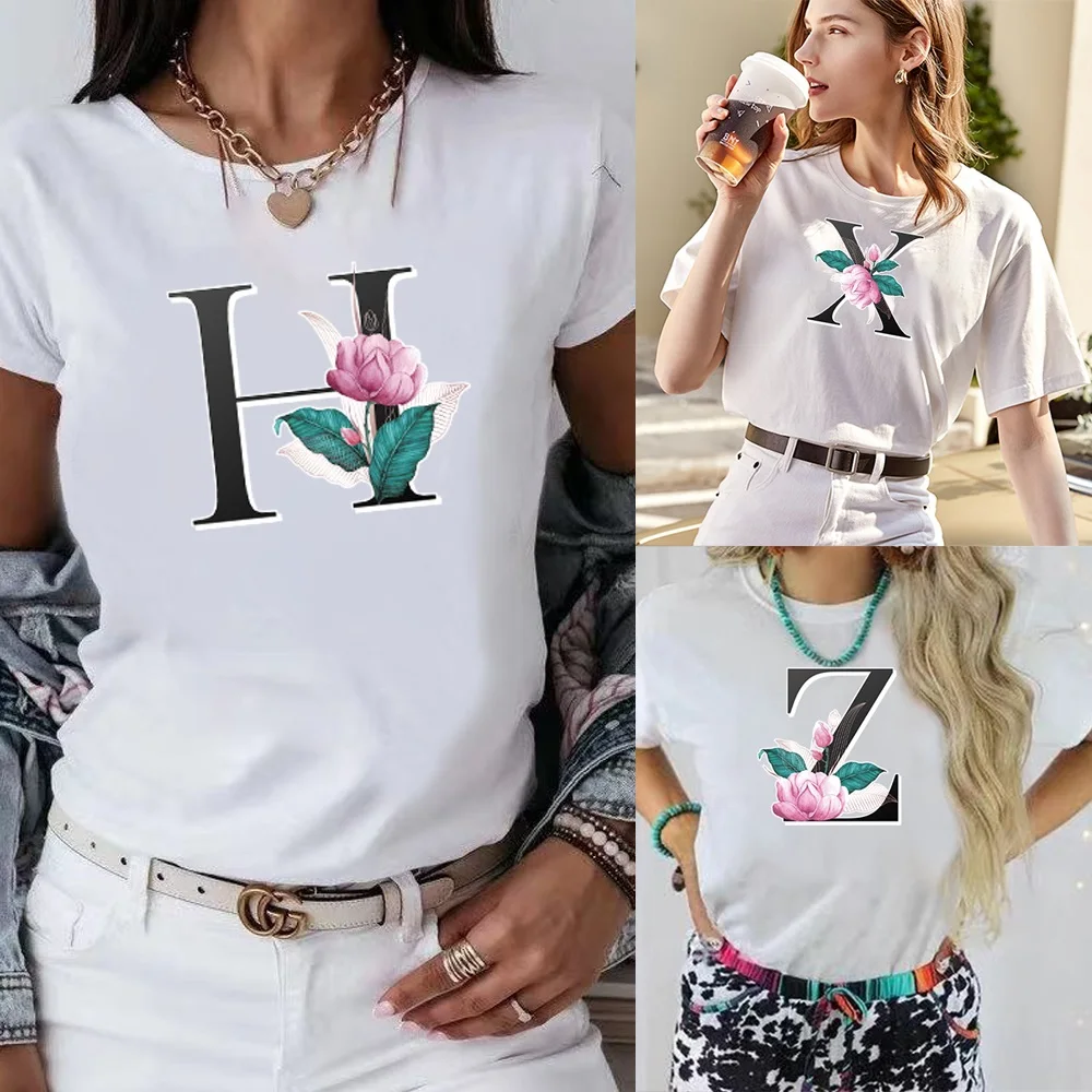 Women T-shirt Clothing Short Sleeve Whitemarble Letter Font A B C D Fashion Tops Summer Female Clothes Tees Streetwear Pullover
Women T-shirt Clothing Short Sleeve Whitemarble Letter Font A B C D Fashion Tops Summer Female Clothes Tees Streetwear Pullover