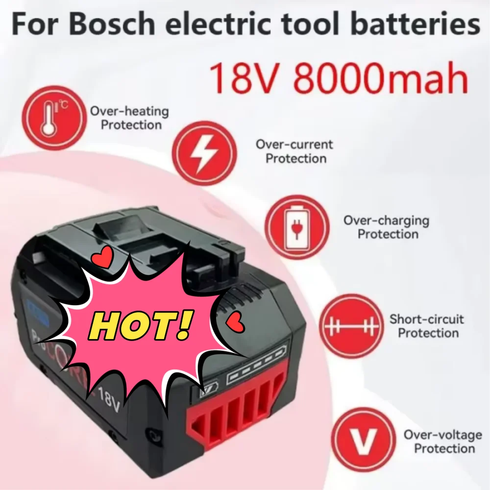 Professional Cordless Tool Battery Compatible For Bosch 18V 8.0AH 10.0AH BAT609 GBA18V80 BAT618 21700 High-Quality Replacement
Professional Cordless Tool Battery Compatible For Bosch 18V 8.0AH 10.0AH BAT609 GBA18V80 BAT618 21700 High-Quality Replacement