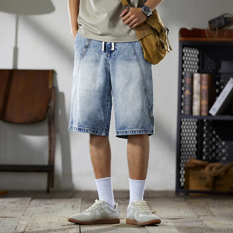 XY9940 Trendy casual American vintage denim shorts men's summer thin section personalized multi light blue five-minute pants
XY9940 Trendy casual American vintage denim shorts men's summer thin section personalized multi light blue five-minute pants