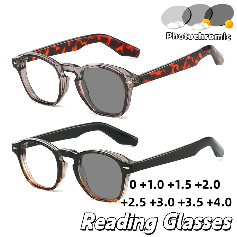 Fashionable Square-Frame Anti-Blue Light Photochromic Reading Glasses Unisex Street Photography Presbyopia Glasses 
Fashionable Square-Frame Anti-Blue Light Photochromic Reading Glasses Unisex Street Photography Presbyopia Glasses