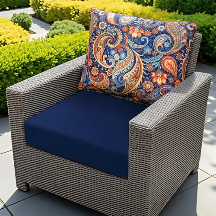 Outdoor Chair Cushions Patio Furniture - Deep Seat and Back Pillow Rain-Proof Cover Removable Replacement with Ties for Wicker
Outdoor Chair Cushions Patio Furniture - Deep Seat and Back Pillow Rain-Proof Cover Removable Replacement with Ties for Wicker