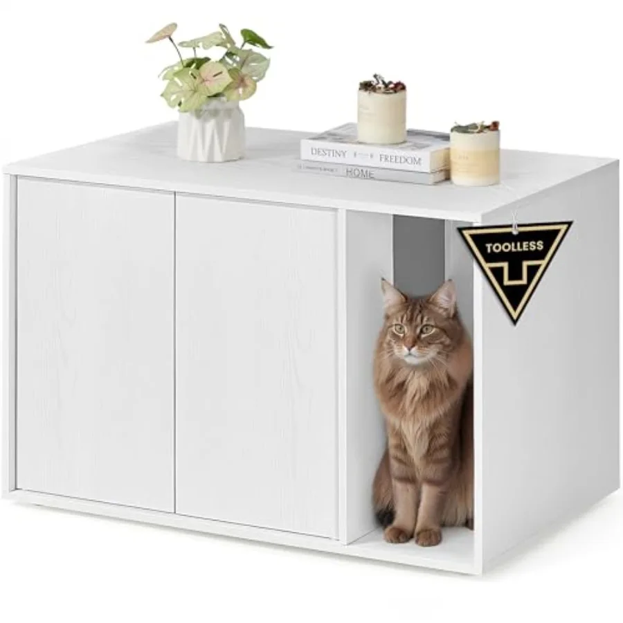 Cat Litter Box Enclosure Superfast Toolless Assembly Litter Box Furniture for Large Cats Display Side Table Push-to-Open Doors
Cat Litter Box Enclosure Superfast Toolless Assembly Litter Box Furniture for Large Cats Display Side Table Push-to-Open Doors