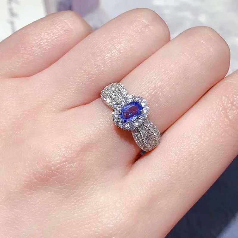 Women's S925 Silver Natural Sapphire Ring 3x4mm Blue Gemstone Statement Cocktail Ring
Women's S925 Silver Natural Sapphire Ring 3x4mm Blue Gemstone Statement Cocktail Ring