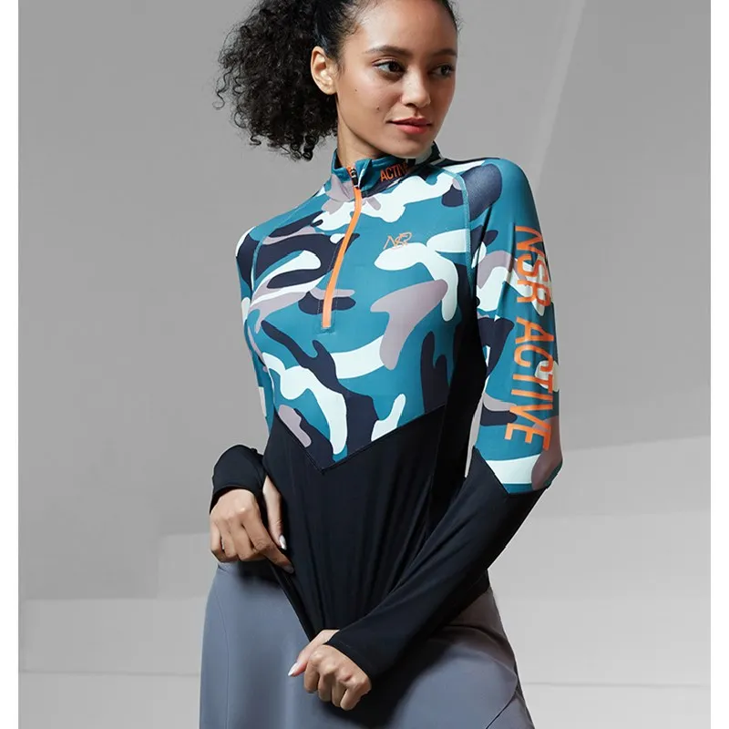 Women Outdoor Sport Shirt Gym Fitness Training Tees Camouflage Stitching Long Sleeves Running Slim T Shirts Yoga Jogging Tops
Women Outdoor Sport Shirt Gym Fitness Training Tees Camouflage Stitching Long Sleeves Running Slim T Shirts Yoga Jogging Tops
