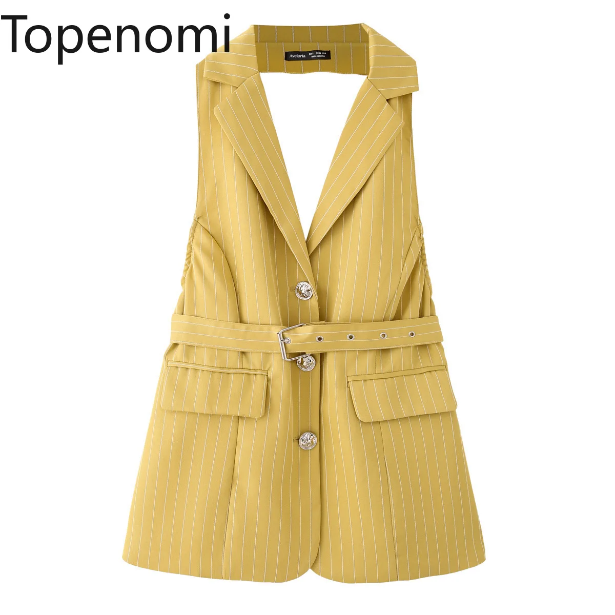 Topenomi Summer Striped Backless Belt Waist Blazer Vest Women Fashion Lapel Single Breasted Slim Versatile Waistcoat Top Vintage
Topenomi Summer Striped Backless Belt Waist Blazer Vest Women Fashion Lapel Single Breasted Slim Versatile Waistcoat Top Vintage