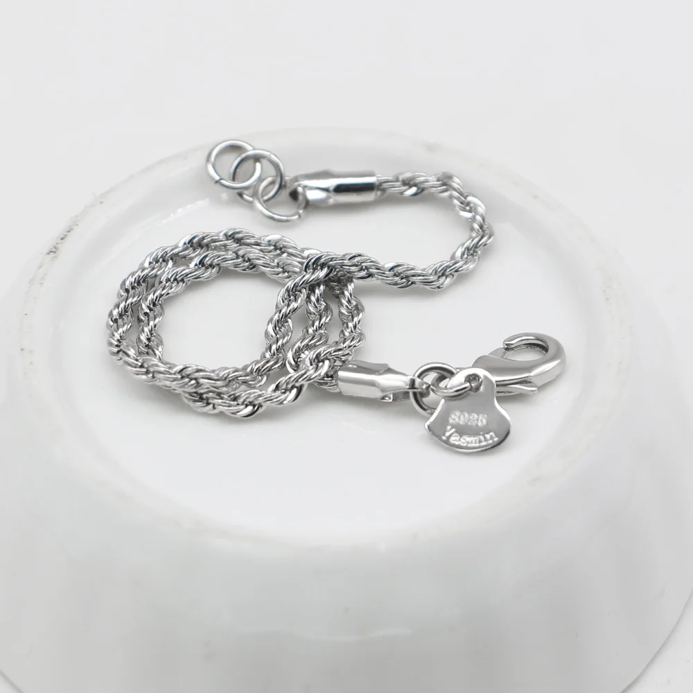 Singapore 925 Sterling Silver 2.5mm Twisted Chain Link Bracelet Classic Cuff for Women Man Female Jewelry Accessory
Singapore 925 Sterling Silver 2.5mm Twisted Chain Link Bracelet Classic Cuff for Women Man Female Jewelry Accessory