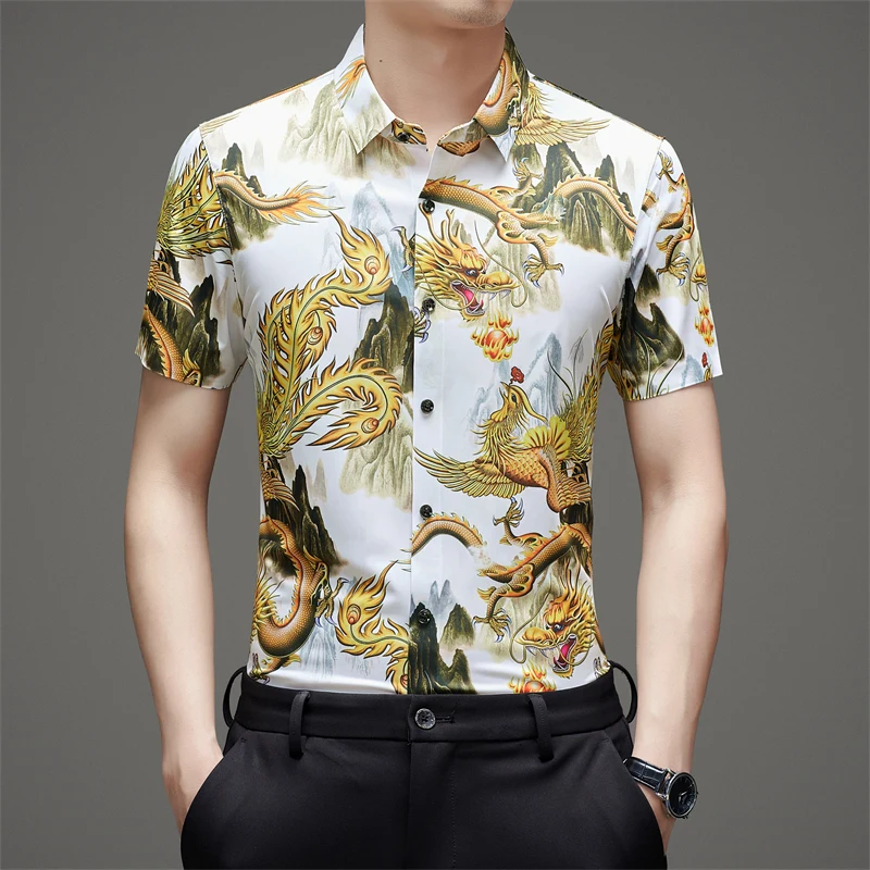 Men's China Traditional Dragon Seamless Clothes High Quality Summer 2024 Fashion Printing Smooth Shirts Short Sleeve Tops
Men's China Traditional Dragon Seamless Clothes High Quality Summer 2024 Fashion Printing Smooth Shirts Short Sleeve Tops