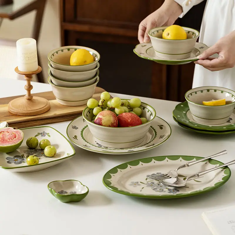 Retro freesia ceramic dishes and tableware household new special beautiful rice bowls and plates
Retro freesia ceramic dishes and tableware household new special beautiful rice bowls and plates
