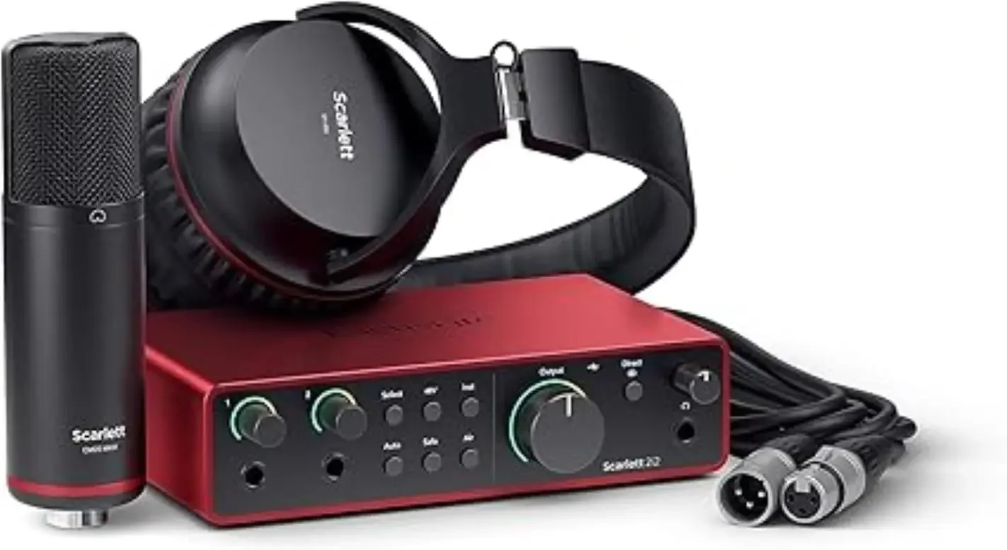 USB Audio Interface Bundle for the Songwriter with Condenser Microphone and Headphones for Recording, Streaming, and Podcasting
USB Audio Interface Bundle for the Songwriter with Condenser Microphone and Headphones for Recording, Streaming, and Podcasting