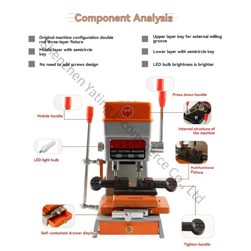 New Precision Vertical Key Machine with Lock Key Machine Punching Machine Equipment, Locksmith Supplies
New Precision Vertical Key Machine with Lock Key Machine Punching Machine Equipment, Locksmith Supplies