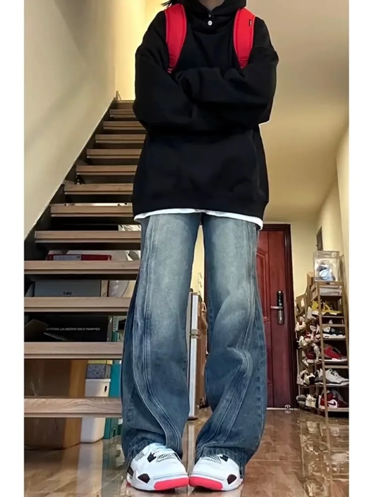American Retro Workwear Jeans Men's Autumn Winter Straight Leg Long Pants Not Tight Fit Casual Slimming High Waist Jeans
American Retro Workwear Jeans Men's Autumn Winter Straight Leg Long Pants Not Tight Fit Casual Slimming High Waist Jeans