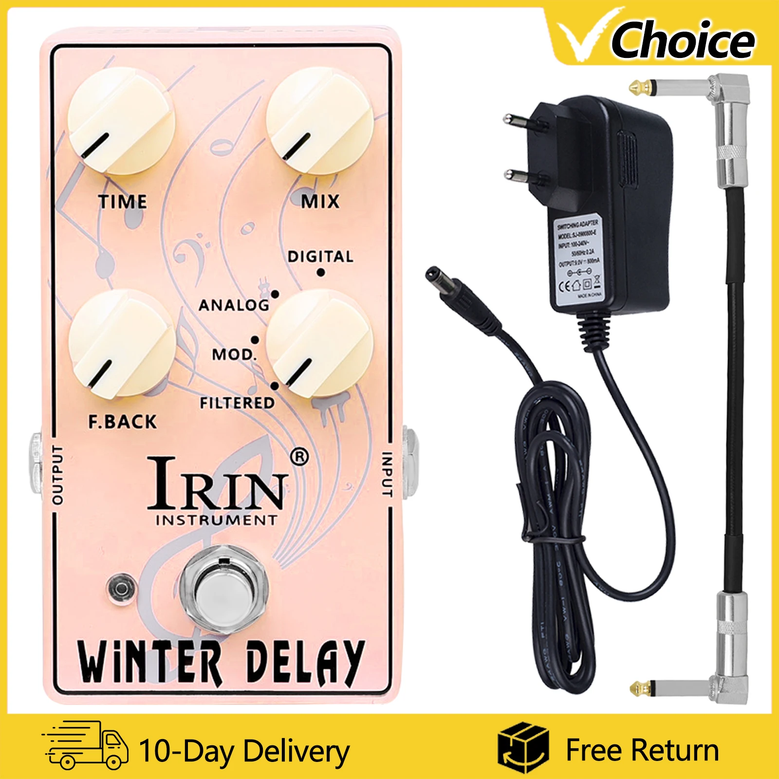 IRIN XS-06 Педаль эффектов для электрогитары Зимняя педаль эффектов задержки True Bypass Мини одиночная гитарная педаль Аксессуары и детали для гитары
IRIN XS-06 Педаль эффектов для электрогитары Зимняя педаль эффектов задержки True Bypass Мини одиночная гитарная педаль Аксессуары и детали для гитары