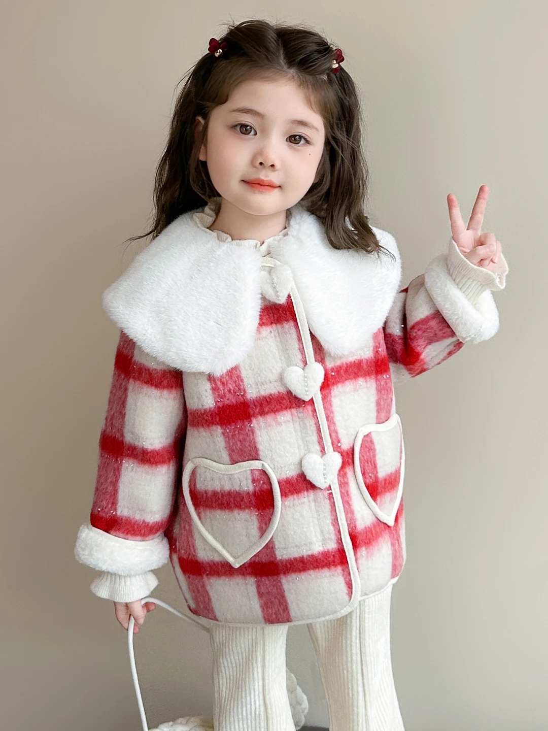 Thiened Winter Coat for Girls Red Plaid Woolen Coat Sweet Sle Long Sve Turn-down Collar Single Button Closure Medium L...
Thiened Winter Coat for Girls Red Plaid Woolen Coat Sweet Sle Long Sve Turn-down Collar Single Button Closure Medium L...