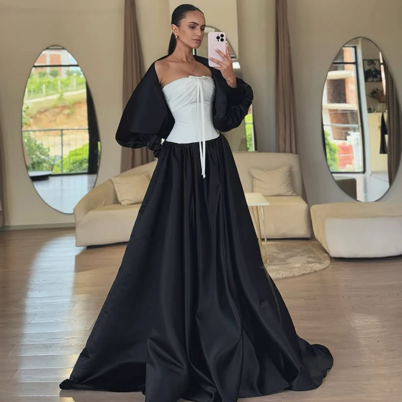 Thinyfull Sexy A-Line Prom Dresses 2 Pieces Strapless Shawl Satin Evening Dress 2026 Night Cocktail Party Prom Gowns Customized
Thinyfull Sexy A-Line Prom Dresses 2 Pieces Strapless Shawl Satin Evening Dress 2026 Night Cocktail Party Prom Gowns Customized