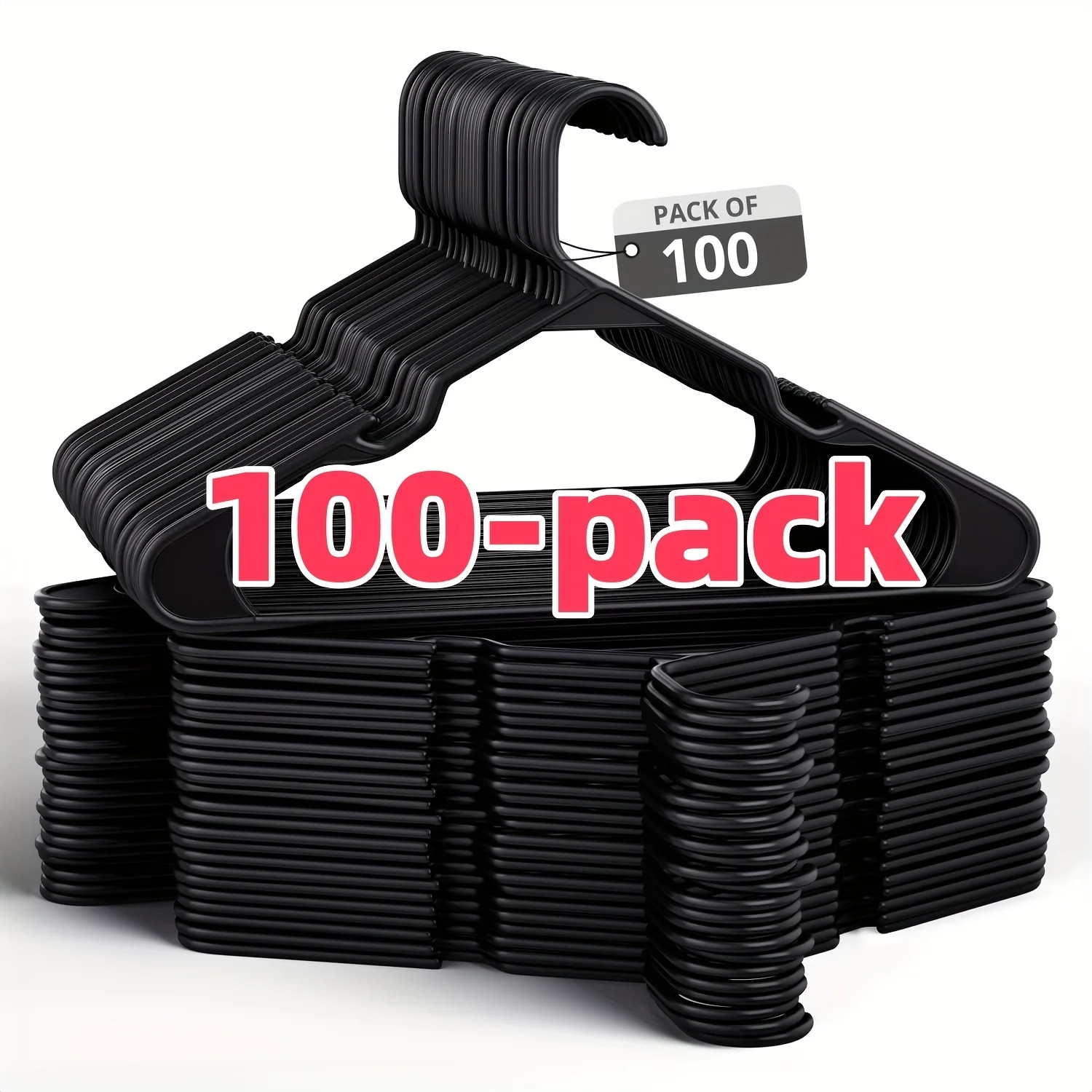 100 heavy duty non-slip plastic hangers with shoulder grooves - space saving design for jackets, pants, dresses
100 heavy duty non-slip plastic hangers with shoulder grooves - space saving design for jackets, pants, dresses