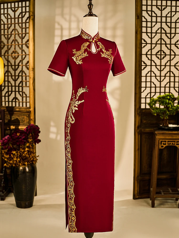 Ele Red Wedding ort Sle for Bride New 2026 High-End Sensation Qipao for Mother of the Bride Weddi...
Ele Red Wedding ort Sle for Bride New 2026 High-End Sensation Qipao for Mother of the Bride Weddi...